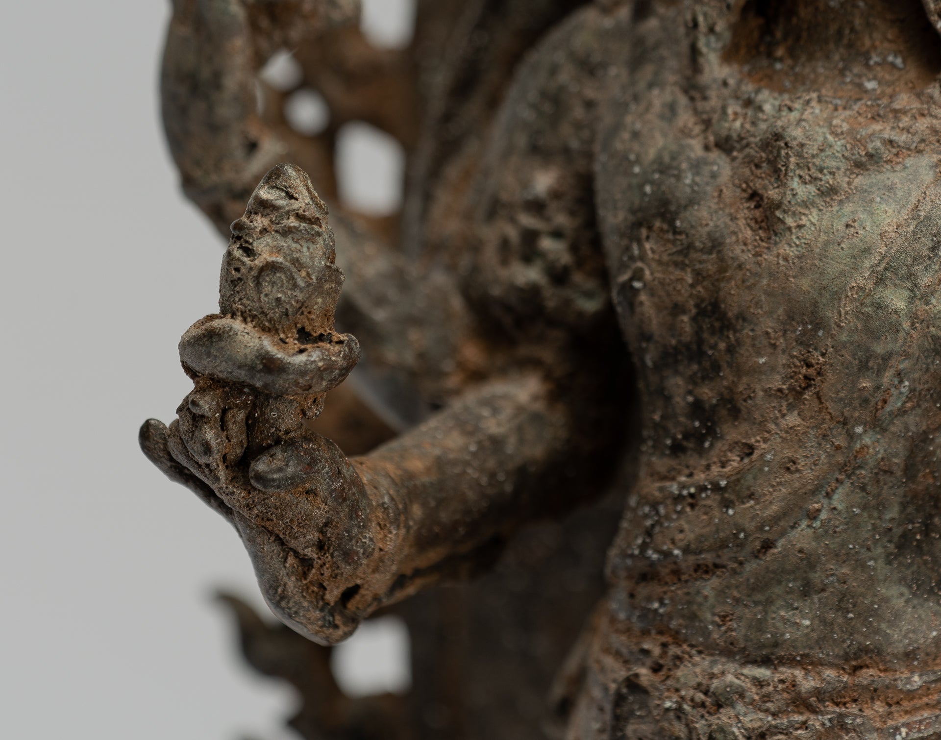 Statue de Brahma – Statue de Brahma debout en bronze de style indonésien antique Majapahit – 32 cm/13"