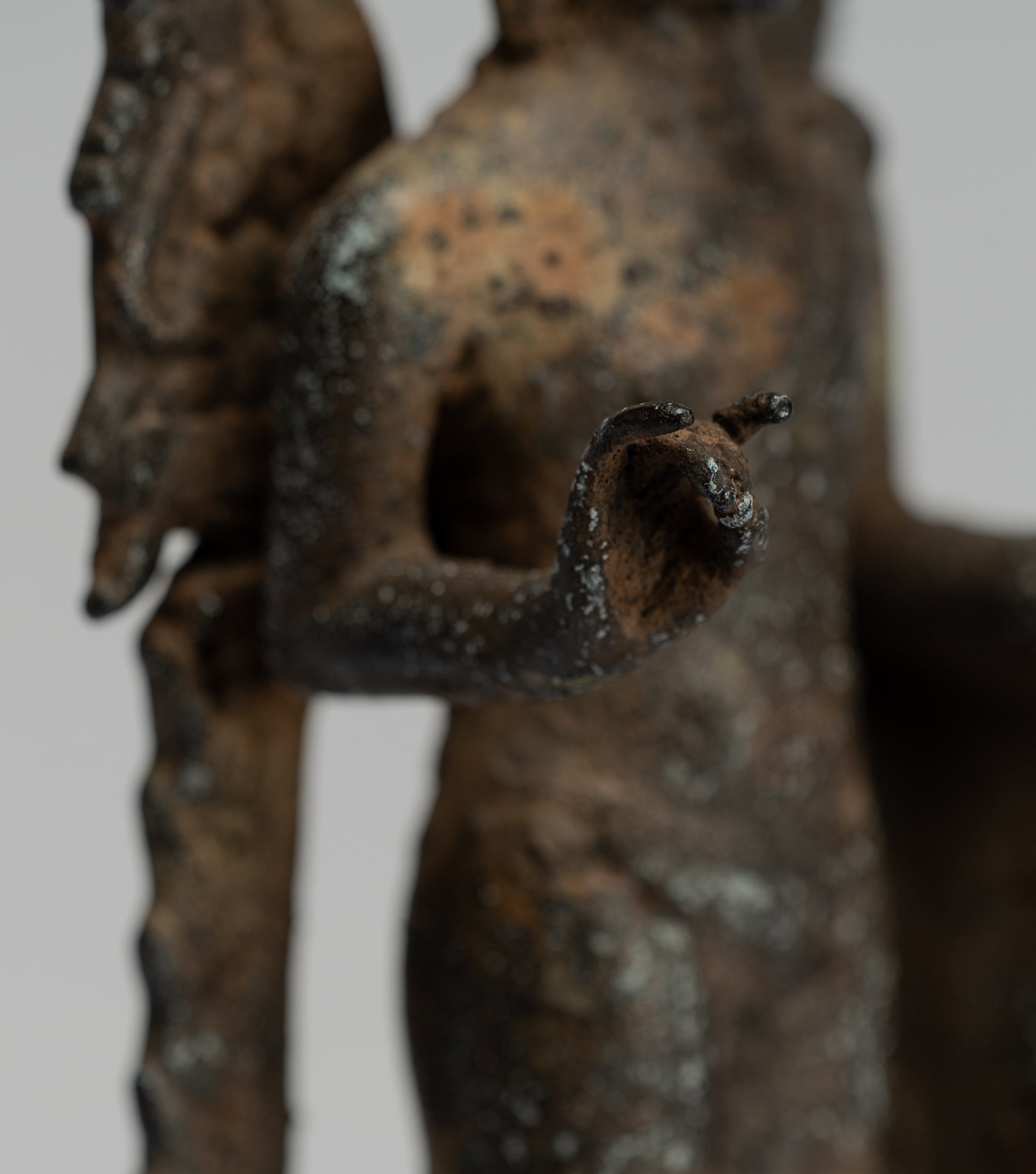 Statua Buddha - Antique stile indonesiano in piedi bronzo giavanese insegnamento Buddha - 23 cm/9 "