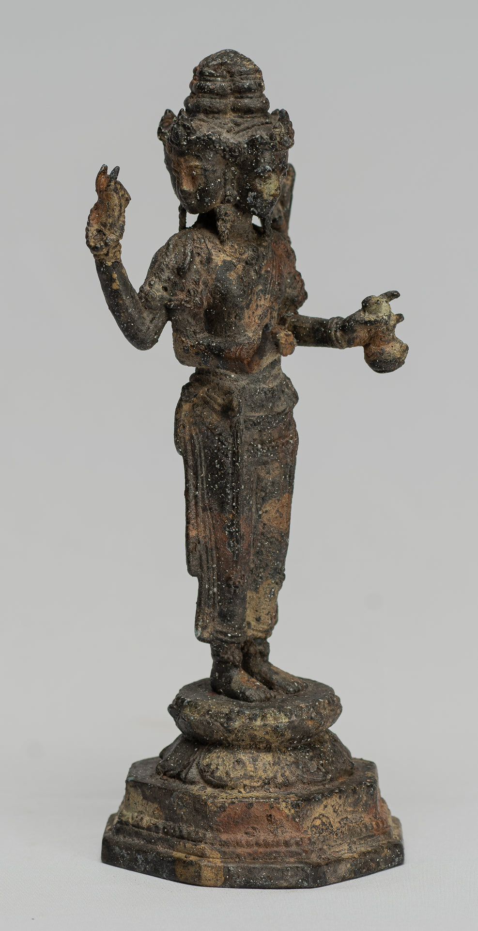 Estatua de Brahma - Estatua de bronce de bronce de bronce de estilo indonesio antiguo - 23 cm/9 "