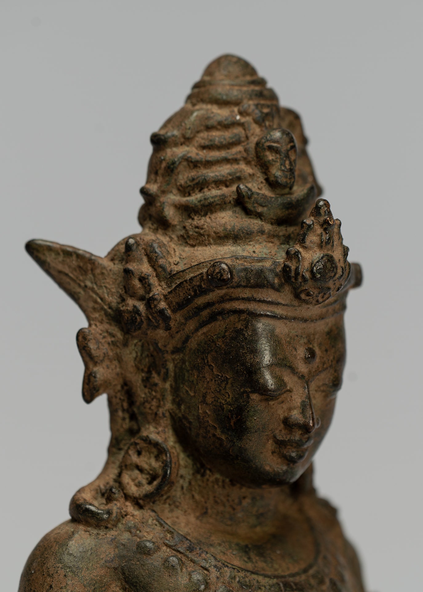 Estatua de Shiva - Estatua de Majapahit Shiva de estilo indonesio antiguo de bronce indonesio - 28 cm/11 "