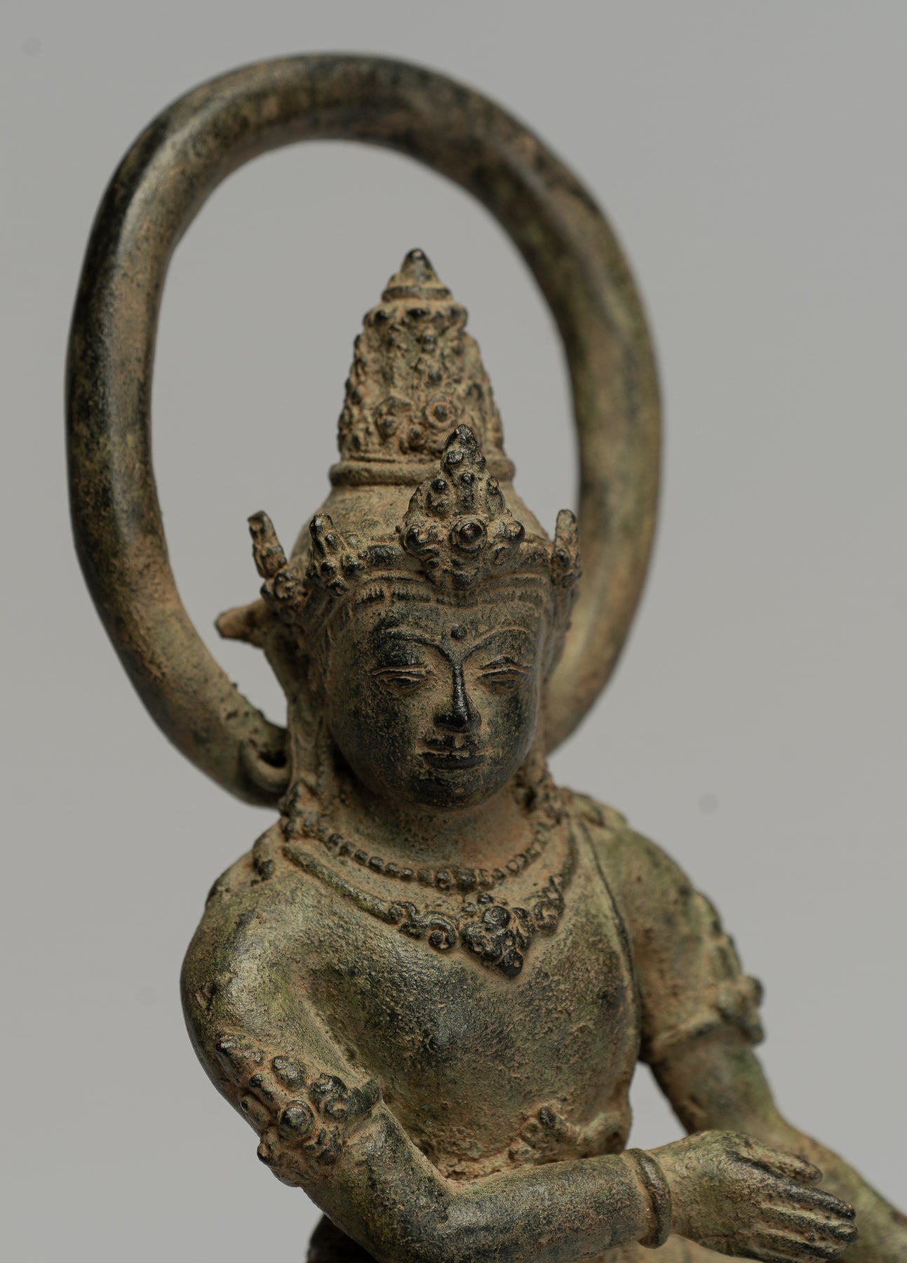 Tara Statue - Antique Java Style Majapahit Seated Bronze Devi Tara Sta ...