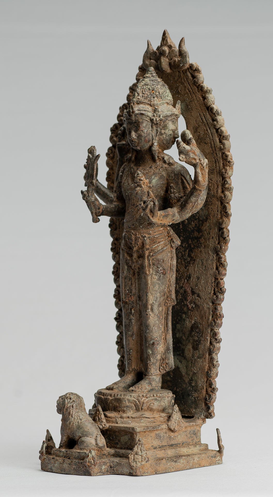 Estatua de Brahma - Estatua de bronce de bronce de bronce de estilo indonesio antiguo - 31 cm/12 "