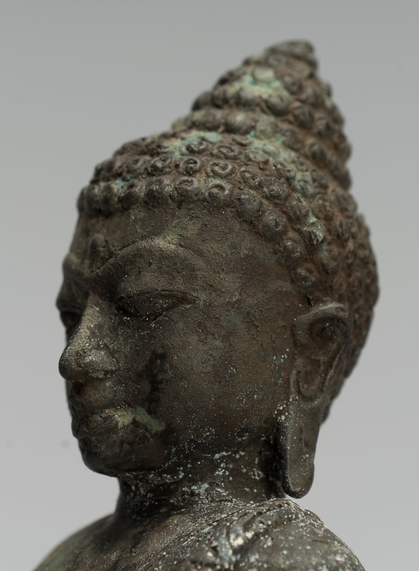 Estatua de Buda - Estilo indonesio antiguo Bronce Javanese enseñanza Buda - 37 cm/15 "