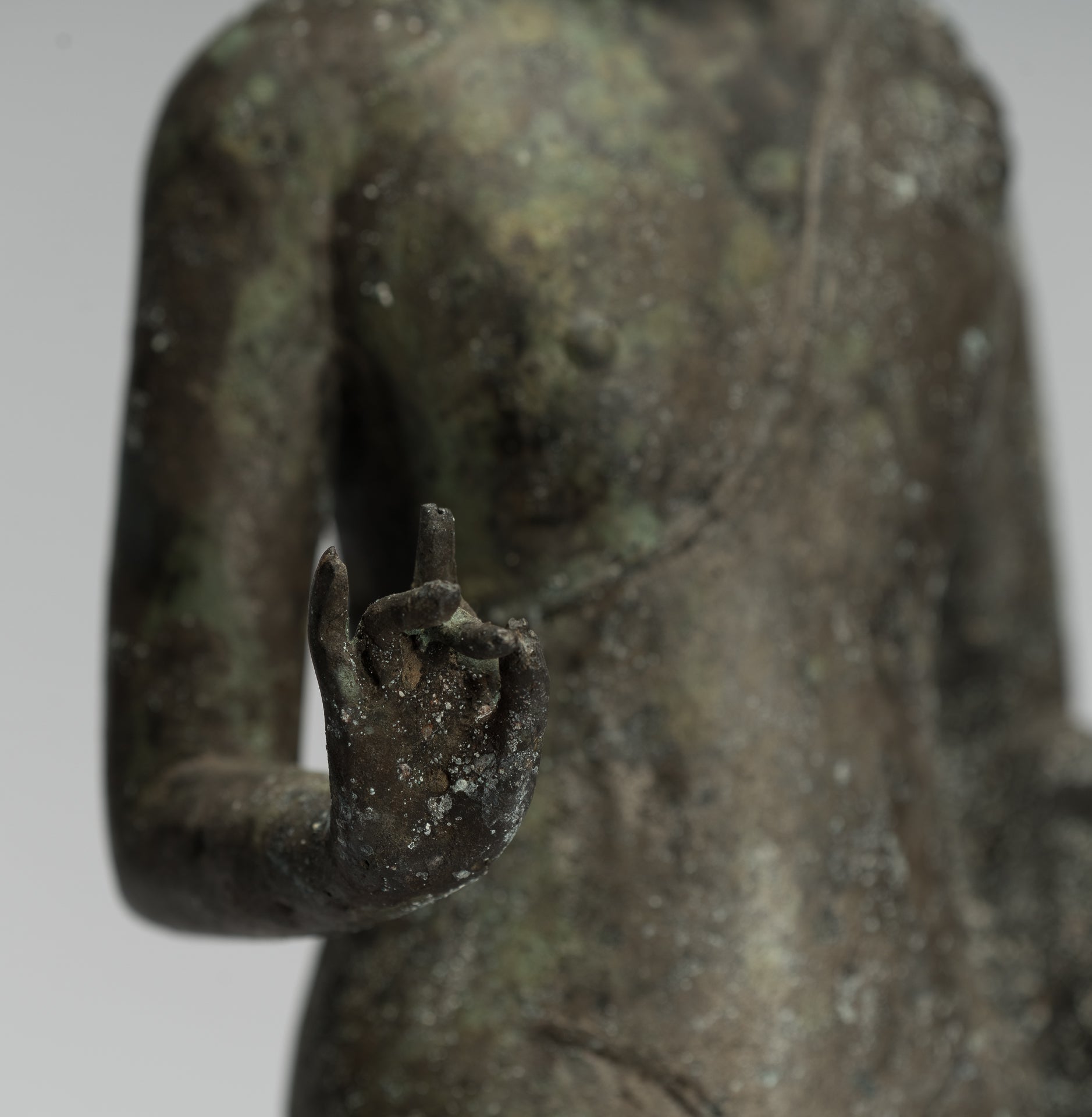 Estatua de Buda - Estilo indonesio antiguo Bronce Javanese enseñanza Buda - 37 cm/15 "