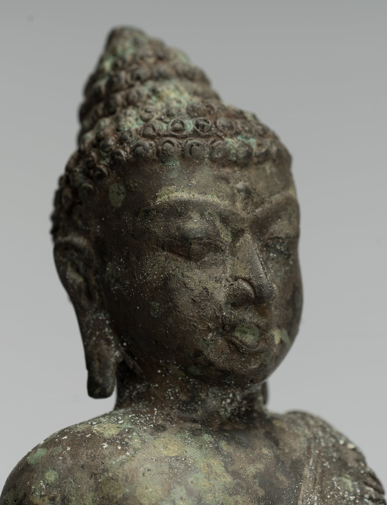 Estatua de Buda - Estilo indonesio antiguo Bronce Javanese enseñanza Buda - 37 cm/15 "