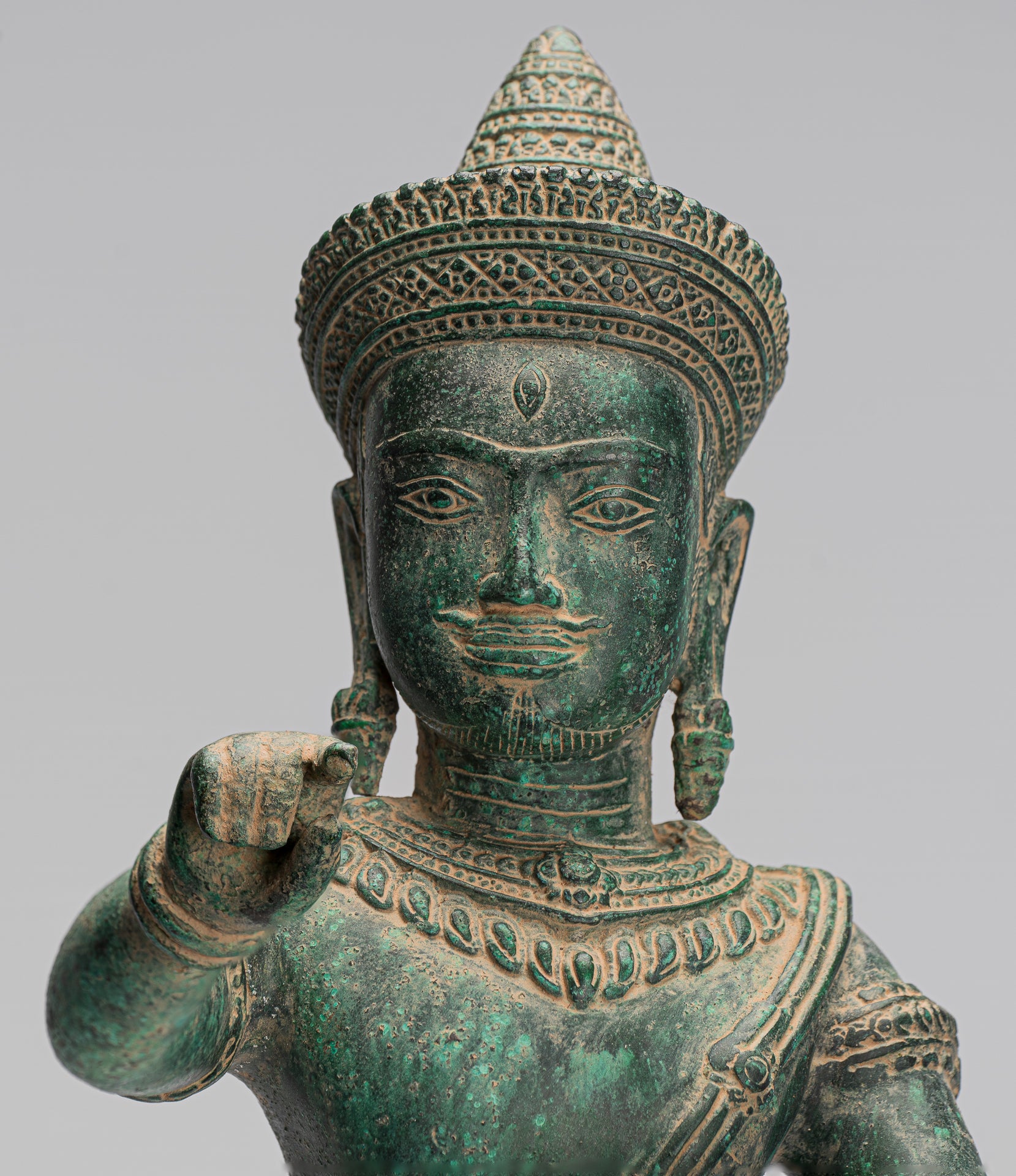 Antique Khmer Style Bronze Angkor Wat Style Estatua Vishnu - 53cm/21 "