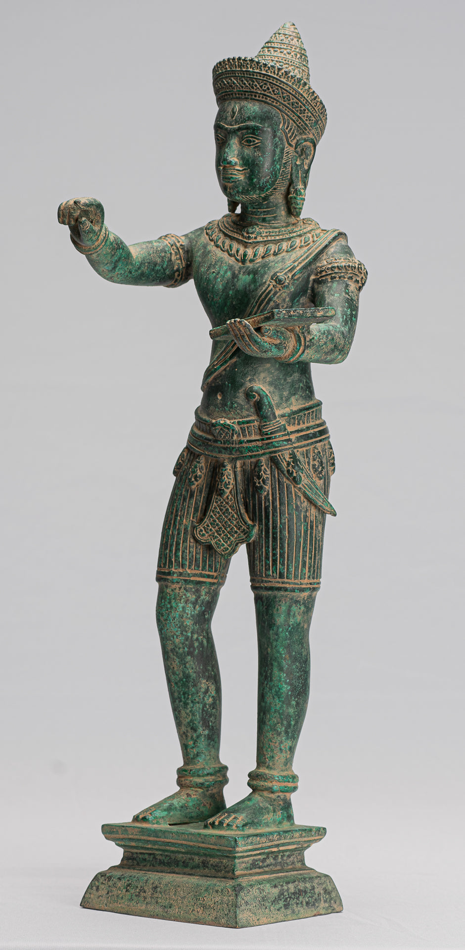 Antique Khmer Style Bronze Angkor Wat Style Estatua Vishnu - 53cm/21 "