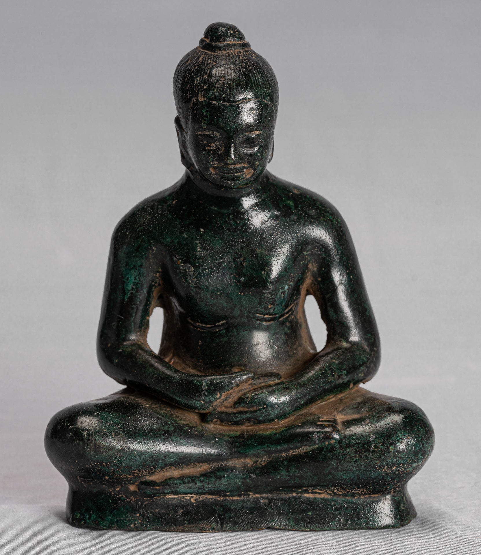 Meditación de bronce de estilo Jayavarman VII de estilo Jayavarman VII - 17cm/7 "
