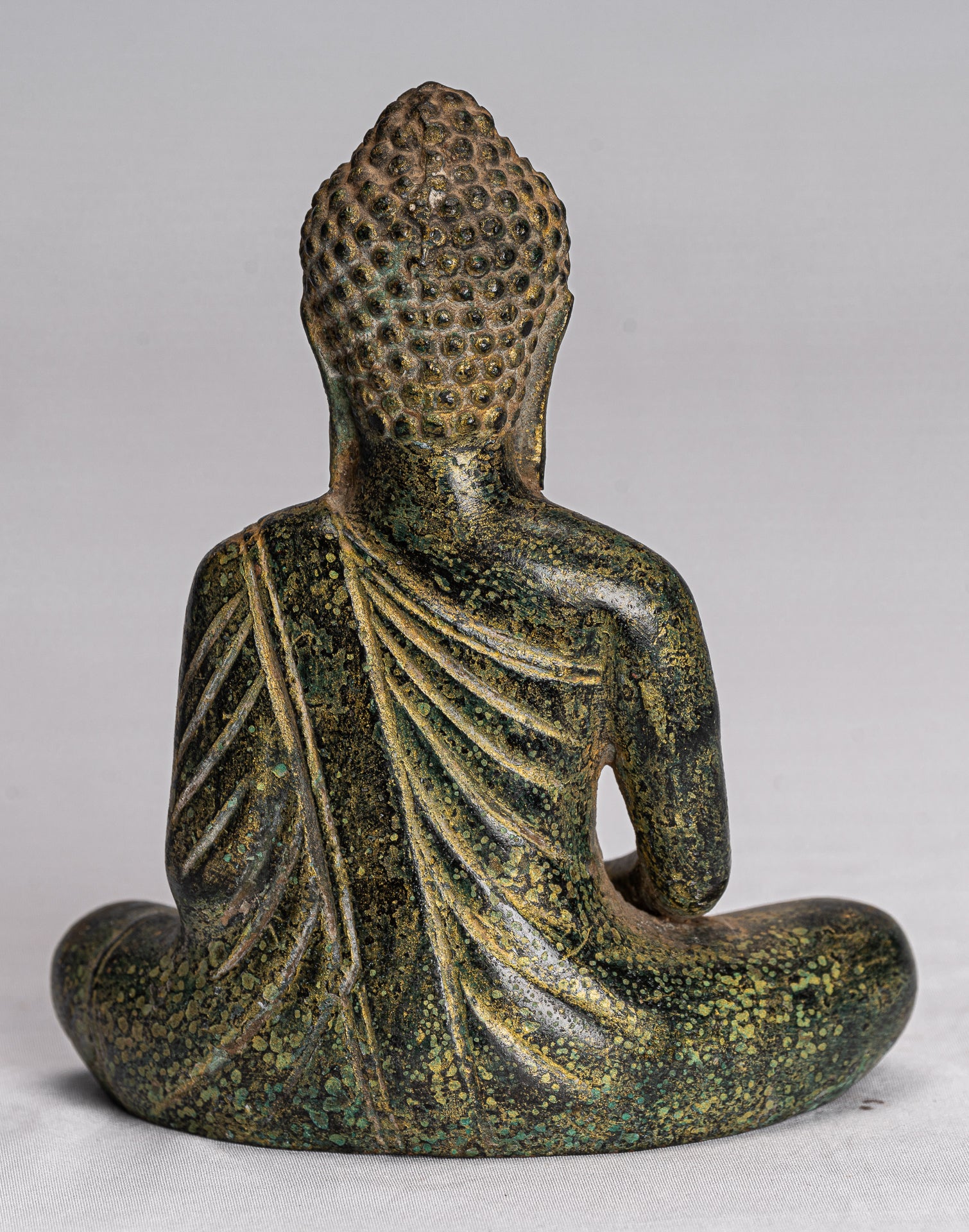 Estatua de Buda - Meditación de bronce de estilo jemer antiguo Angkor Buda Estatua -13.5cm/5 "