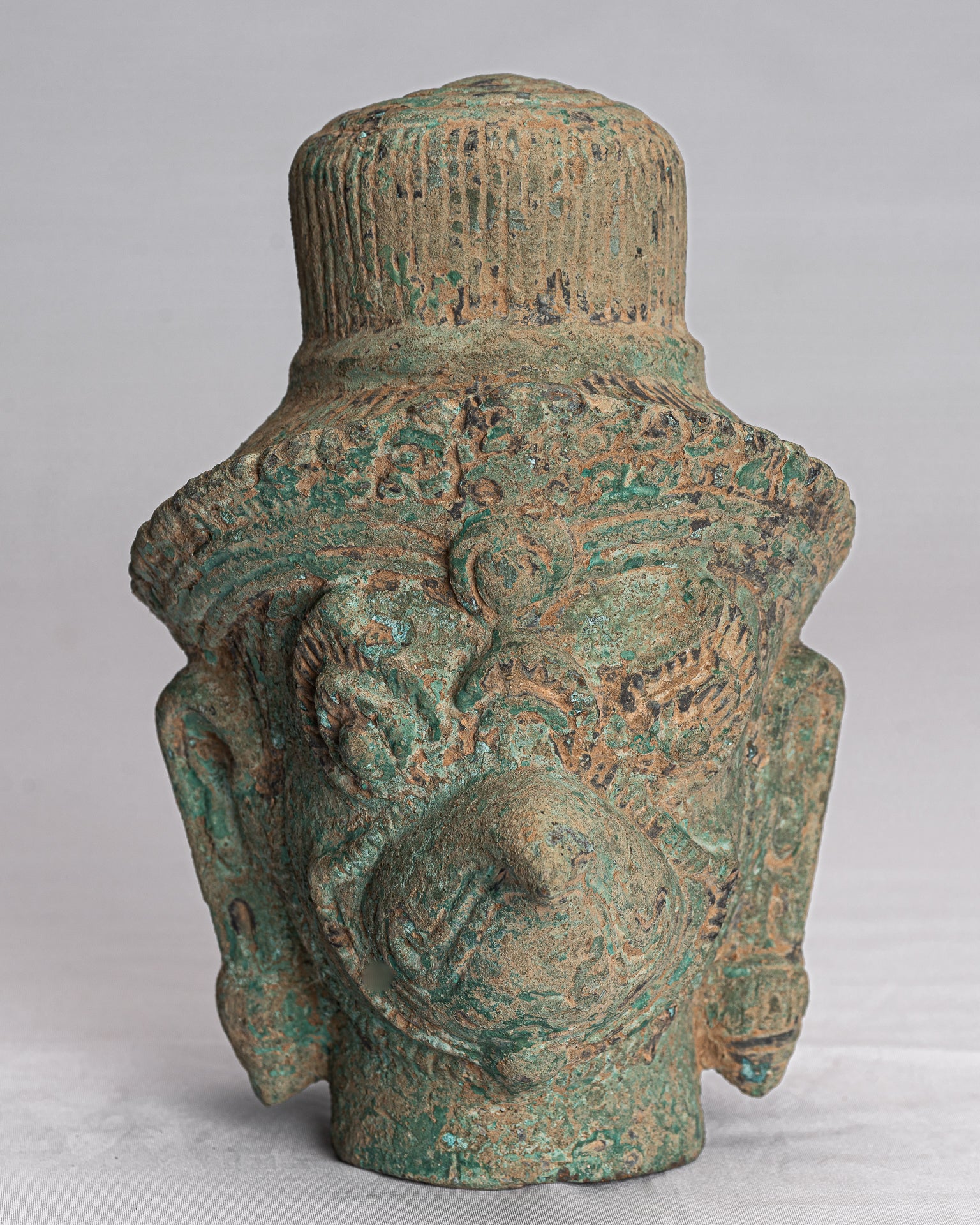 Antique Banteay Srei Style Bronze Khmer Garuda Vishnu Estatua - 18 cm/7 "