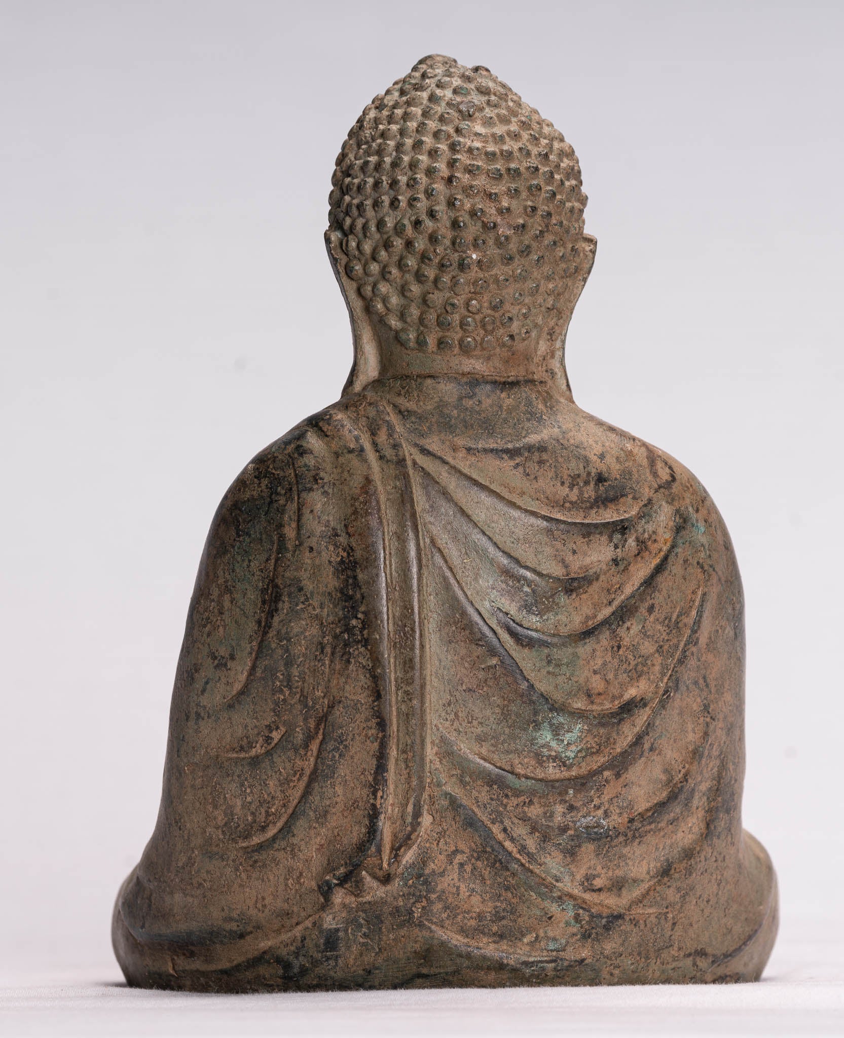 Bouddha japonais – Statue de Bouddha Amitabha de méditation assise en bronze de style japonais antique – 18 cm