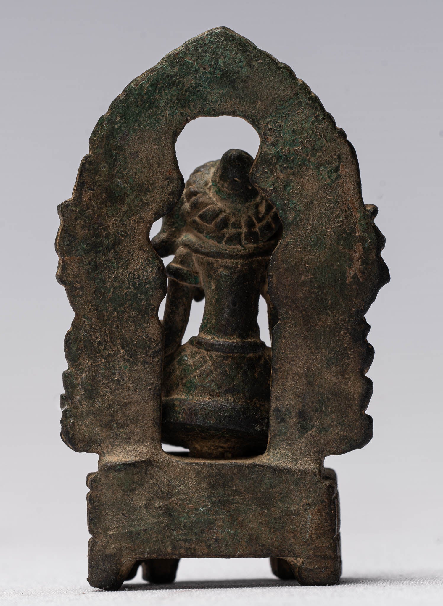 Estatua de Ganesha - Estatua de Ganesha de bronce entronizado de estilo antiguo de bronce - 6.5cm/3 "