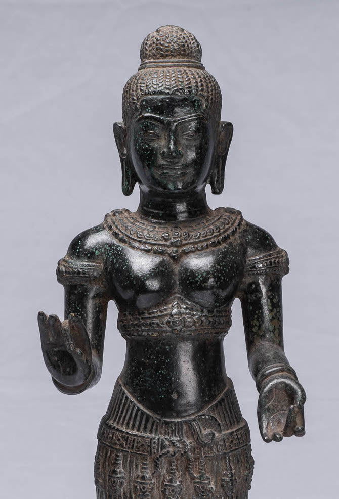 Statue de Lakshmi - ancienne statue khmère de bapouon Lakshmi / princesse Devi de Vishnu - 43 CM / 17 pouces