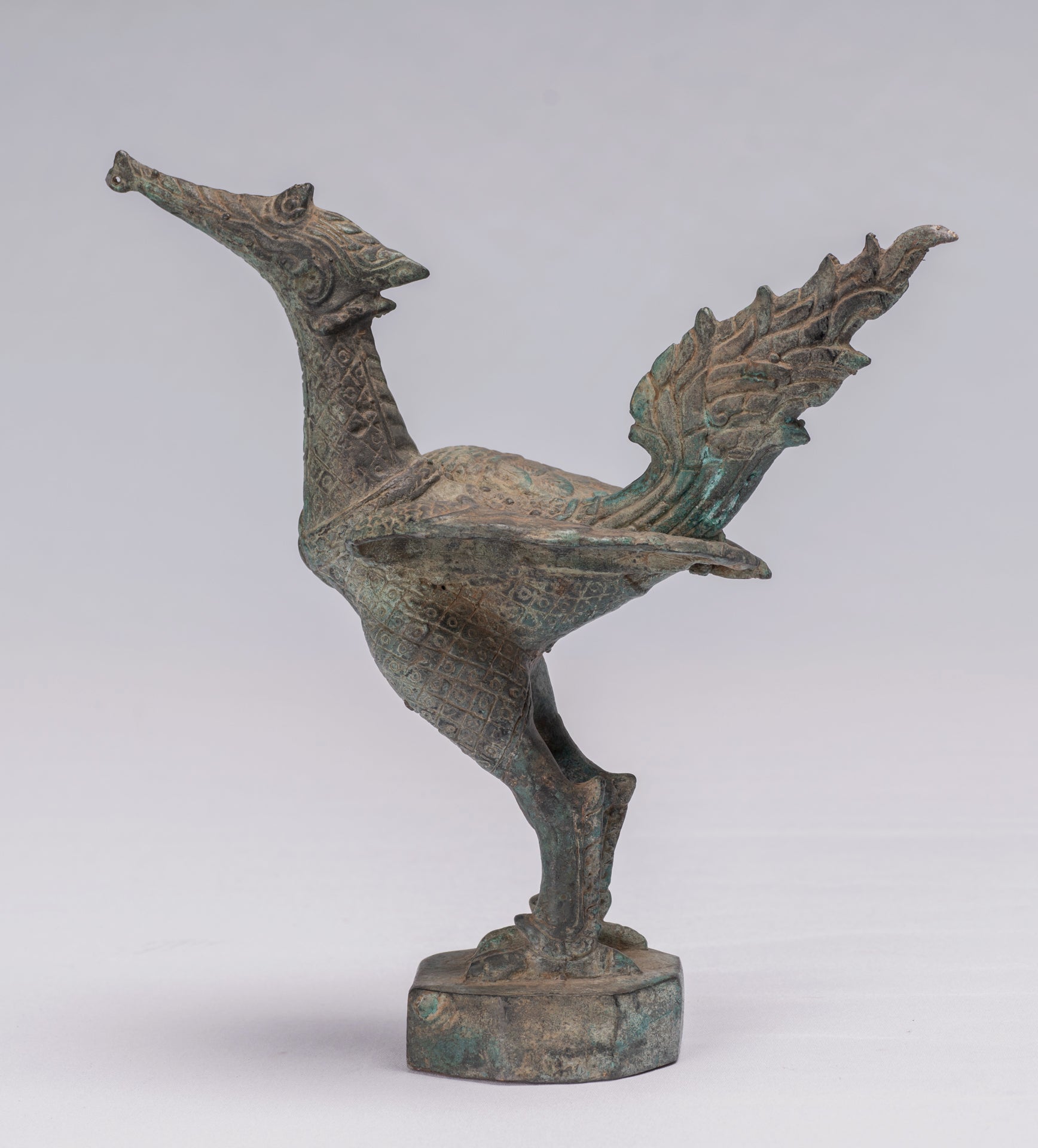 fotoelektrisk ignorere bakke Antique Thai Style Standing Bronze Mythical Bird/Goose/Peacock - 24cm/ – HD  Asian Art