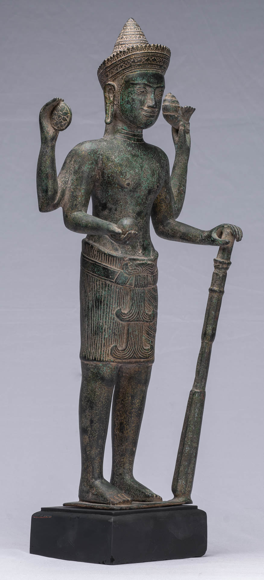 Antique Khmer Style Bronze Standing Vishnu Statue-Protecteur-57cm/23 "