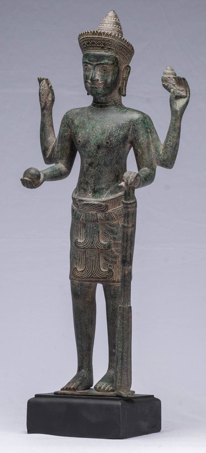 Antique Khmer Style Bronze Standing Vishnu Statue-Protecteur-57cm/23 "