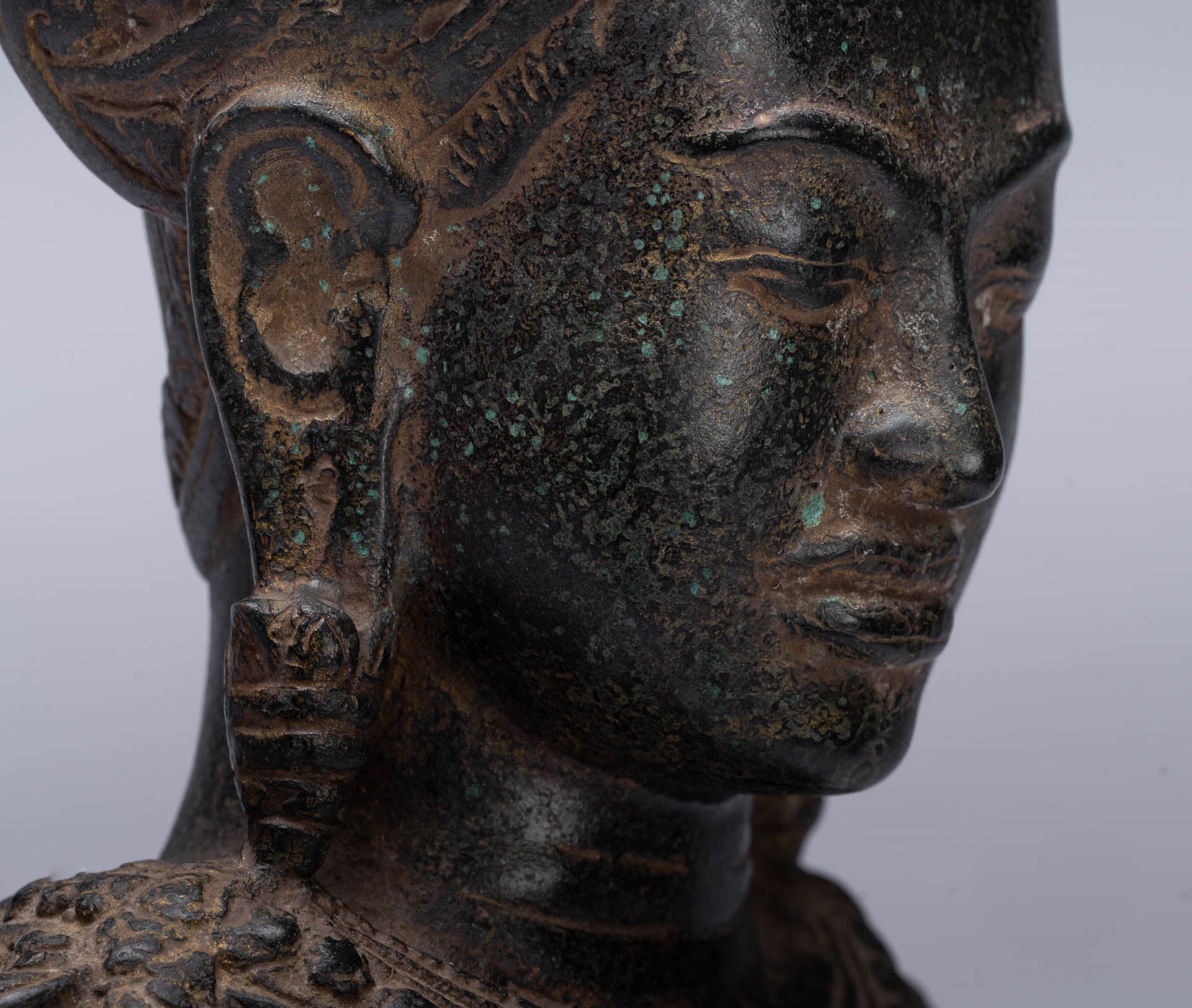 Statue de Bouddha-Antique Bayon Style khmer Statue-Méditation Mudra-46cm/18 "