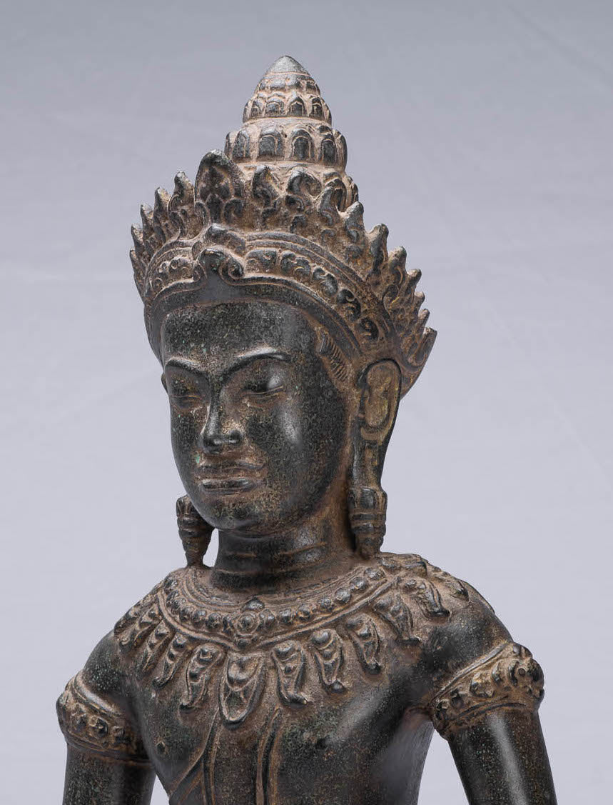 Statue de Bouddha-Antique Bayon Style khmer Statue-Méditation Mudra-46cm/18 "