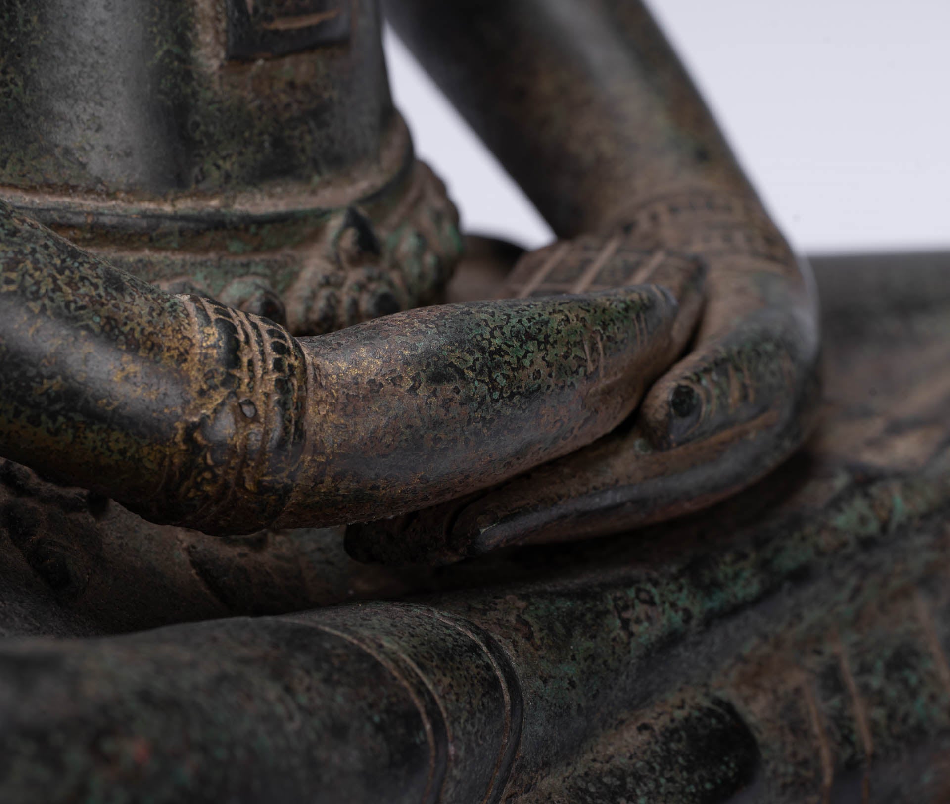 Statue de Bouddha-Antique Bayon Style khmer Statue-Méditation Mudra-46cm/18 "