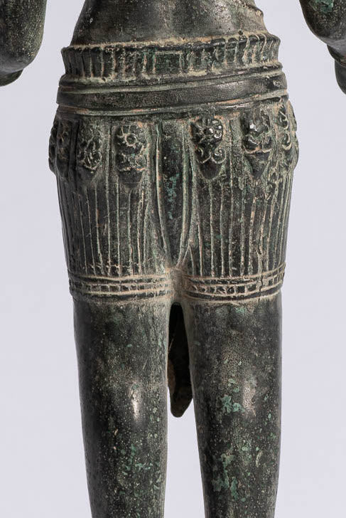 Statue de Ganesha – Statue de Bayon Ganesh debout en bronze antique de style khmer – 40 cm