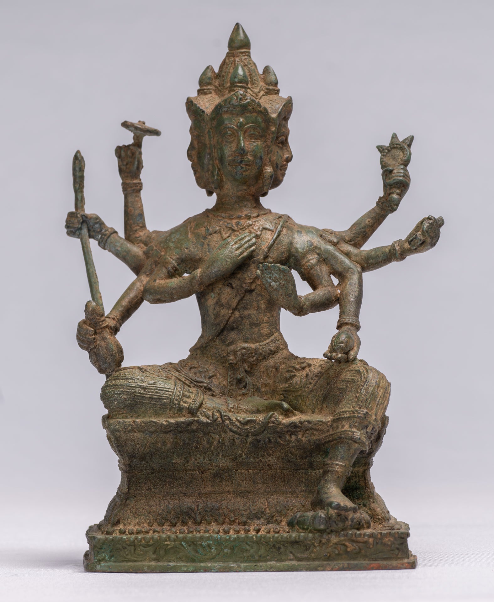 Brahma Statue - Antique Thai Style Bronze Brahma - Hindu God – HD Asian Art