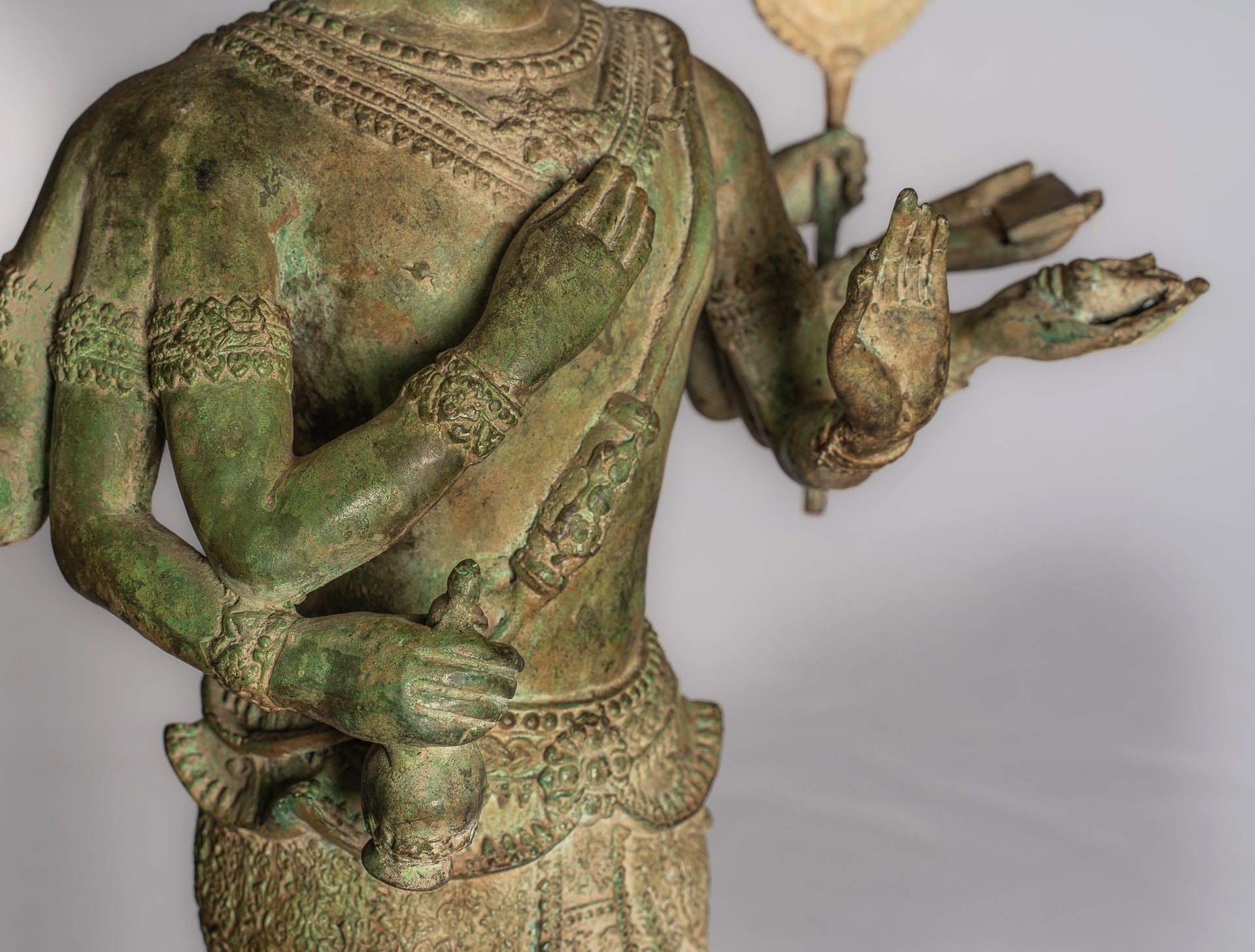 Brahma Statue - Antique Thai Style Standing Bronze Brahma Statue - 76cm/30"