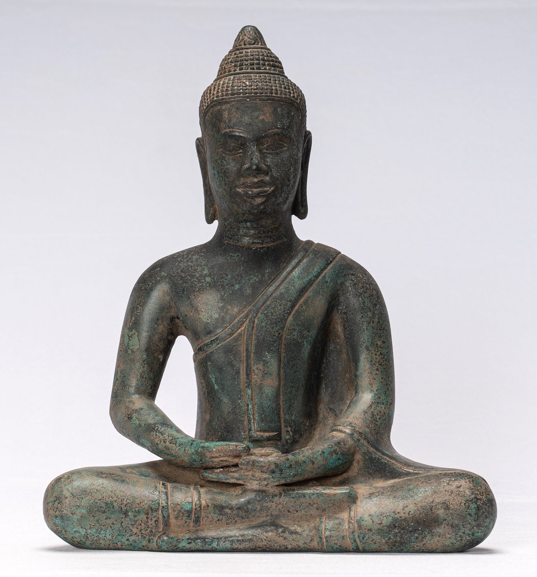 Buddha Statue-Antike Khmer Style Seated Meditation Buddha Statue-28cm/11 "