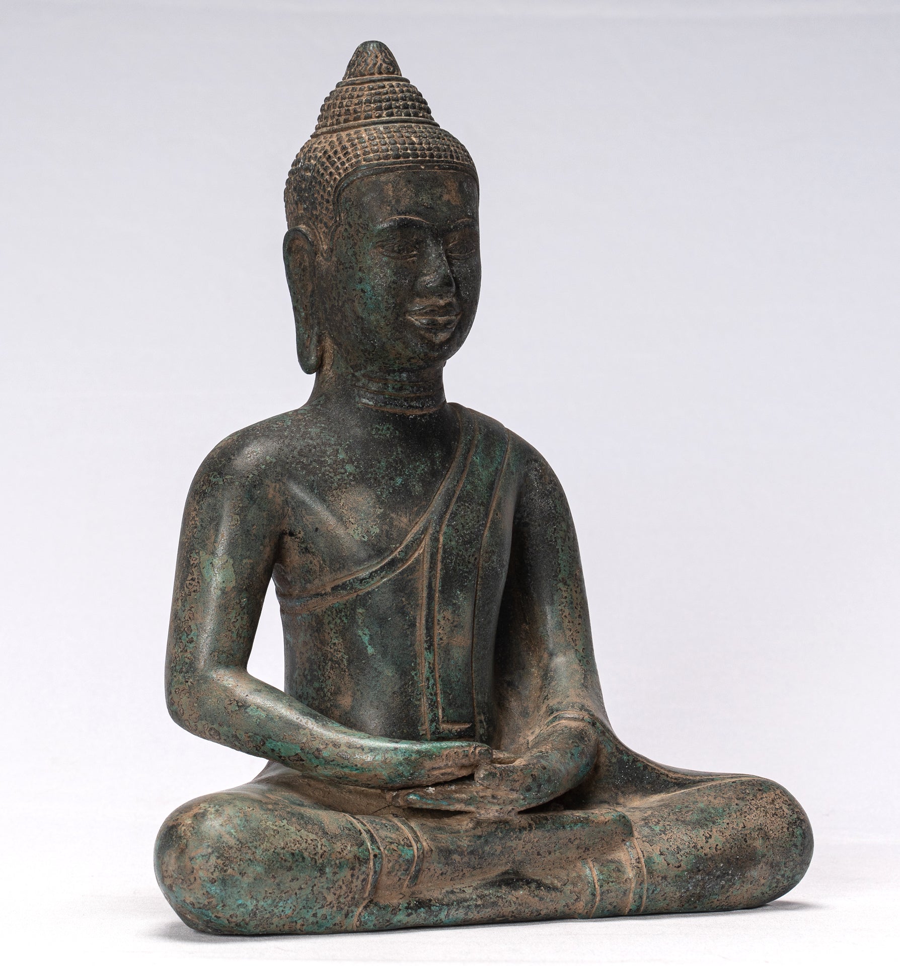 Buddha Statue-Antike Khmer Style Seated Meditation Buddha Statue-28cm/11 "