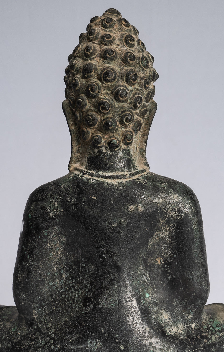 Estatua de Buda - Estatua de Buda de Meditación de Bronce Sentado de Estilo Antiguo Khmer - 20 cm/8 "