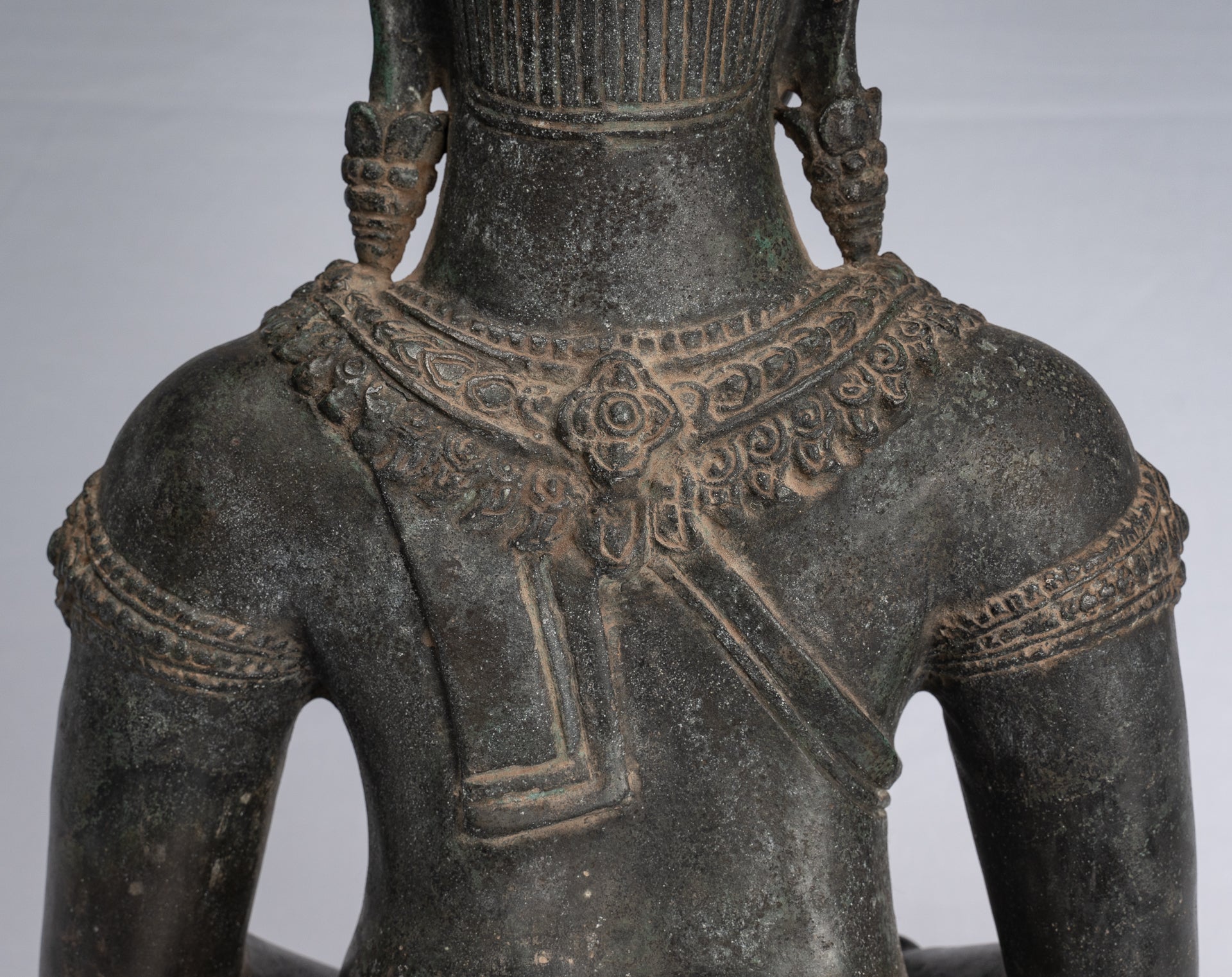 Buddha Statue-Antike Khmer Style Bronze Seated Amitabha Meditation Buddha Statue-55cm/22 "