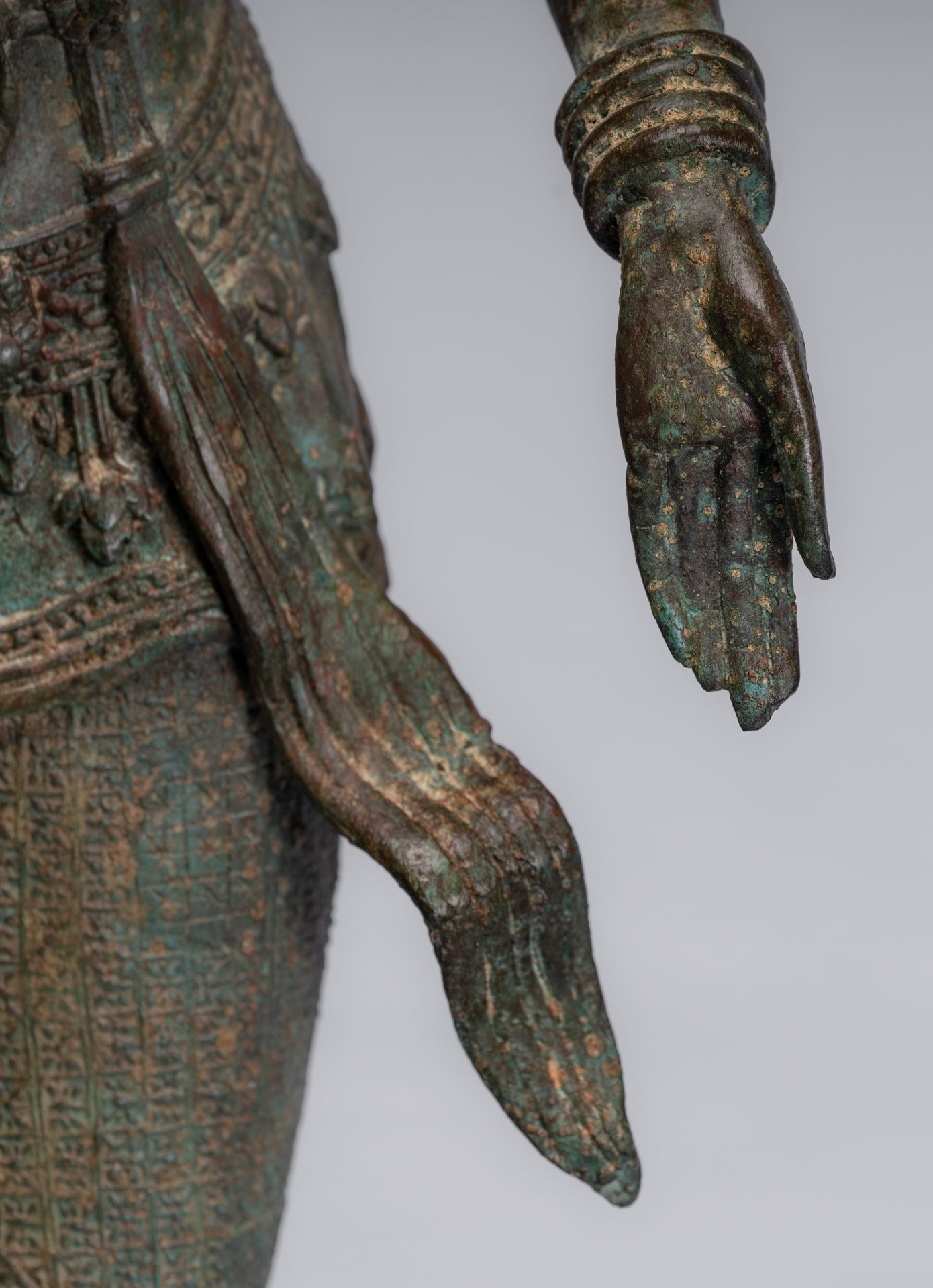 Trimurti Statue - Antique Thai Style Trimurti Shiva Brahma Vishnu Statue - 84cm/34"