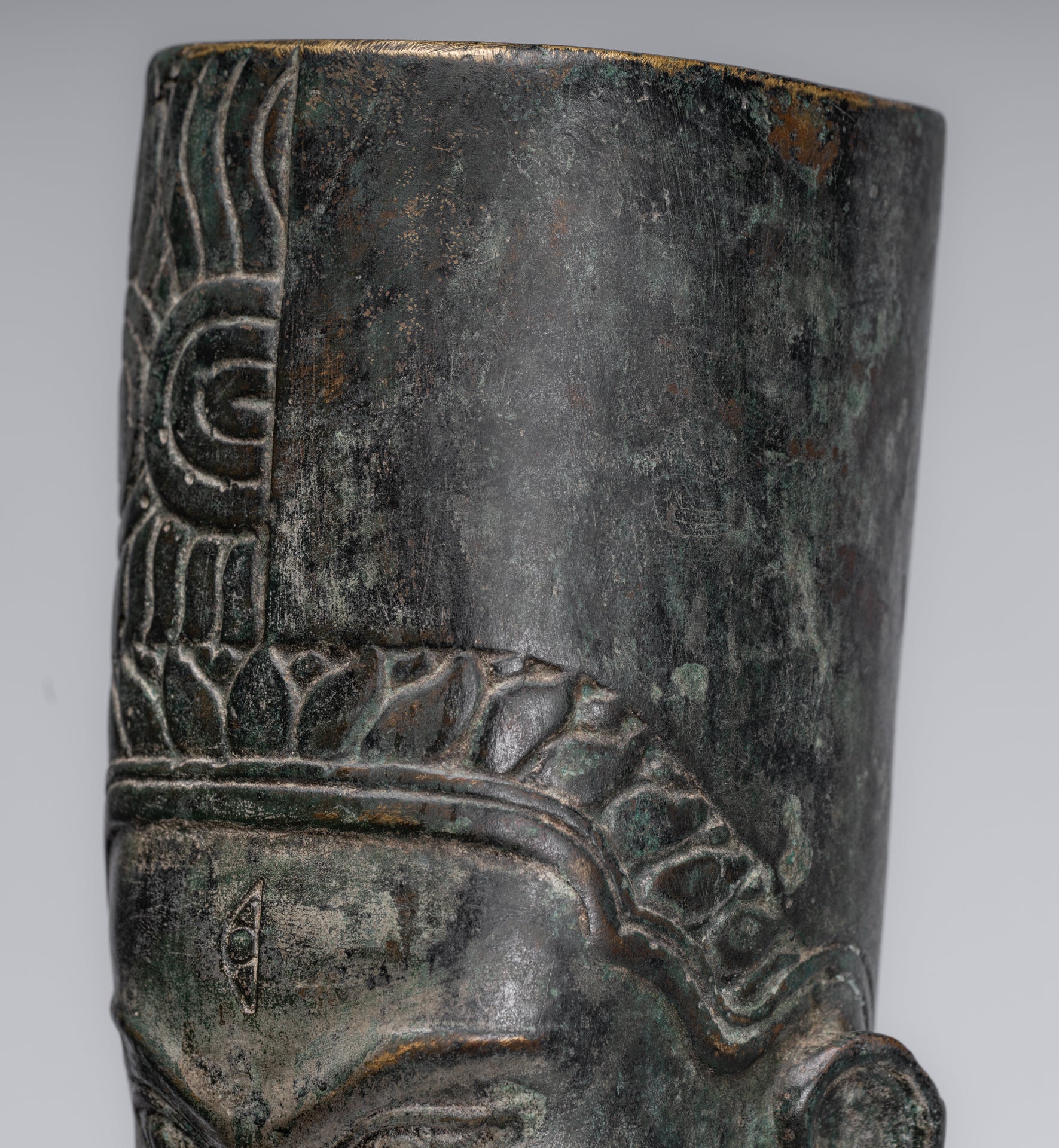 Harihara - Antique Phnom Da Style Bronze Khmer Hari Hara or Vishnu & Shiva - 77cm/31"