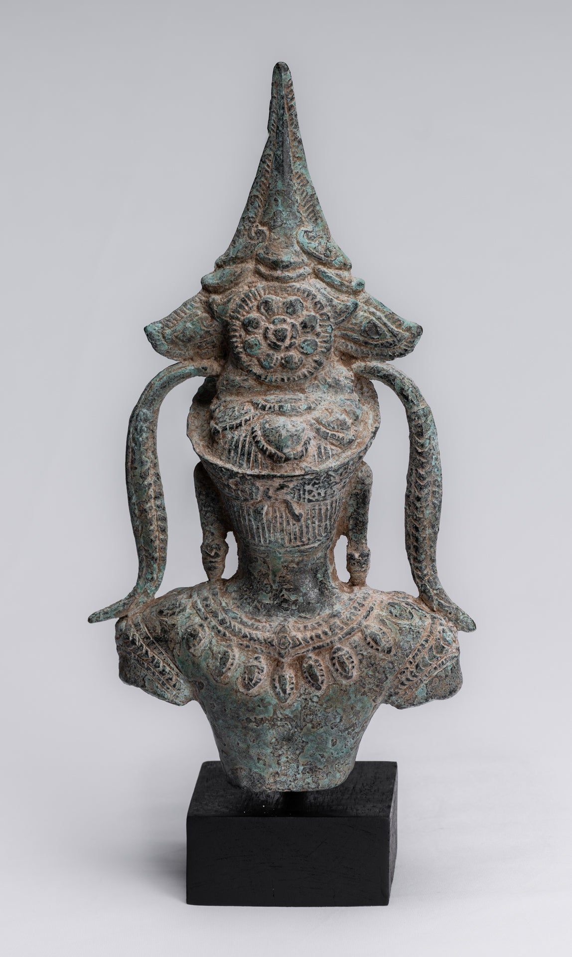 Antique Khmer Style Bronze Angkor Wat Apsara Torso or Angel Statue - 34cm/14"