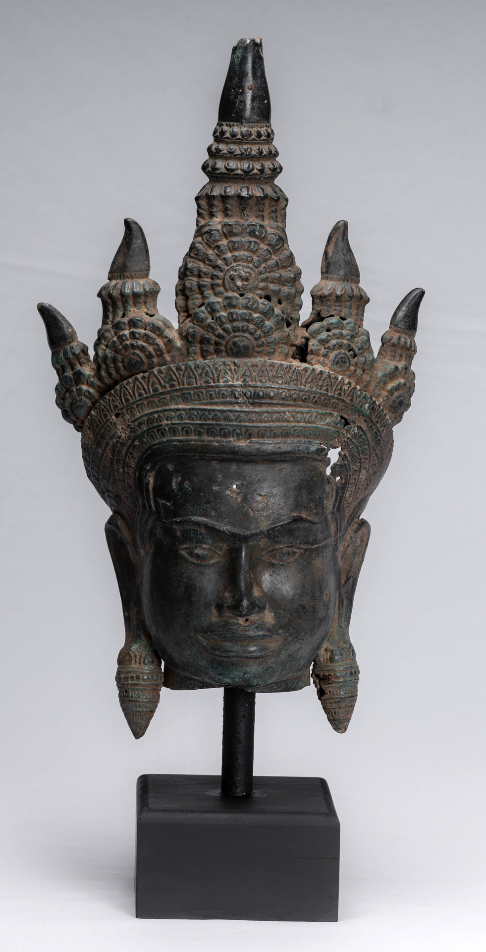 Antique Khmer Style Bronze Angkor Wat Apsara Torso or Angel Statue - 57cm/23"