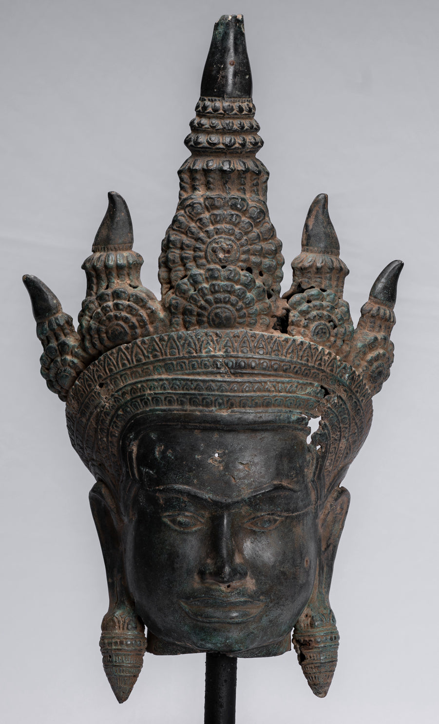Antique Khmer Style Bronze Angkor Wat Apsara Torso or Angel Statue - 57cm/23"