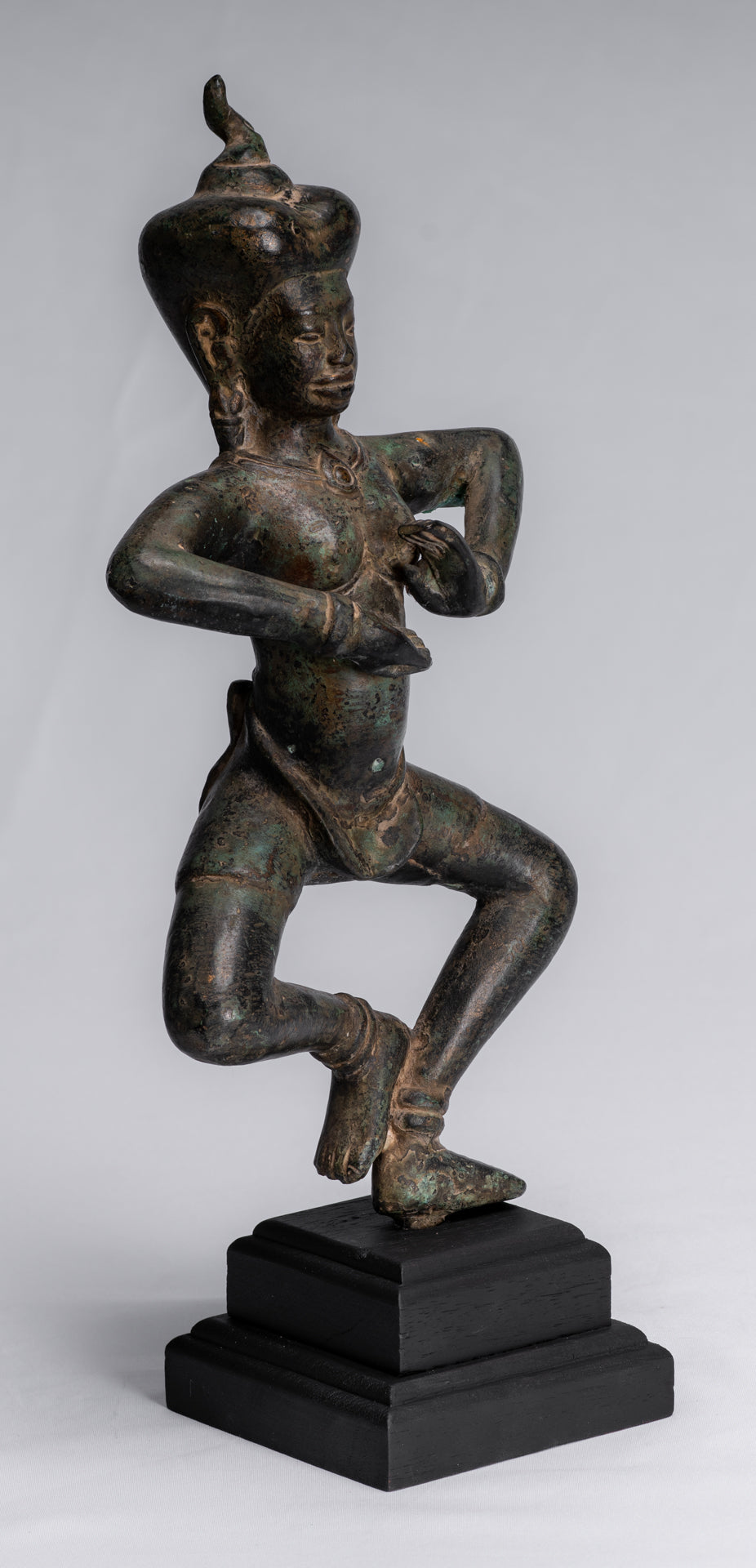 Antique Khmer Style Baphuon Bronze Dancing Apsara or Angel Statue - 34cm/14"