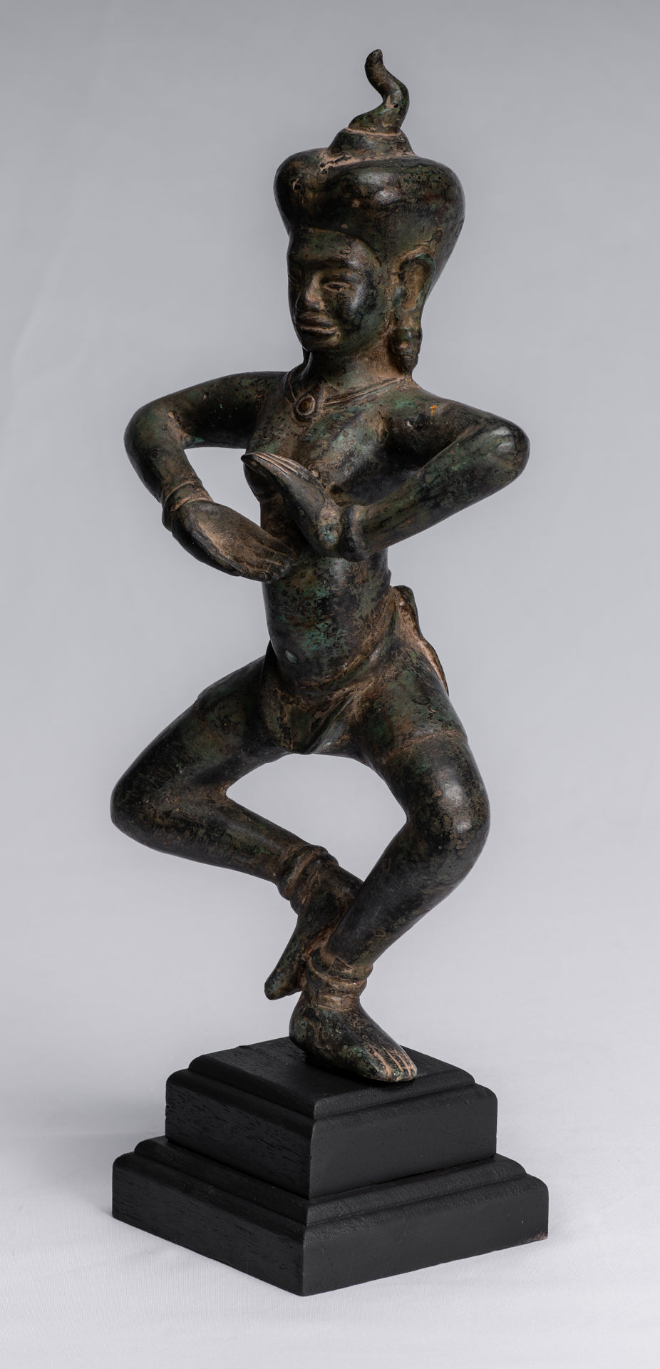 Antique Khmer Style Baphuon Bronze Dancing Apsara or Angel Statue - 34cm/14"