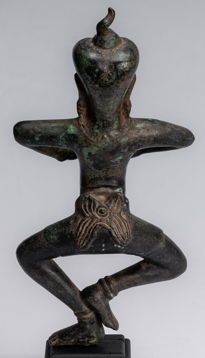 Antique Khmer Style Baphuon Bronze Dancing Apsara or Angel Statue - 34cm/14"