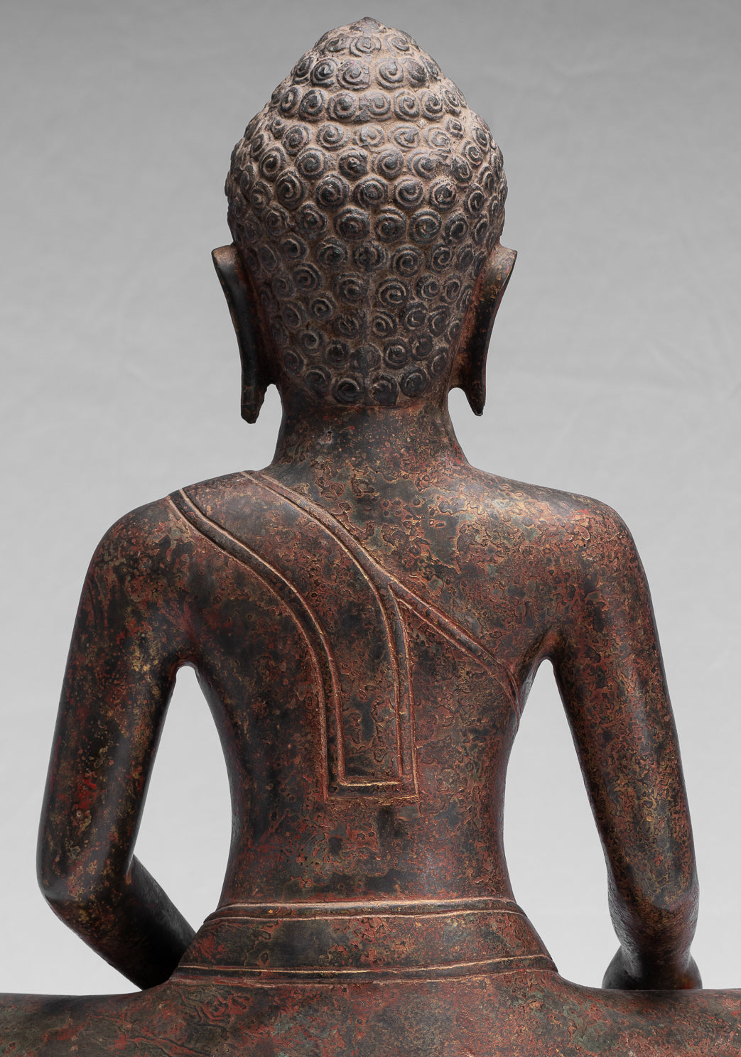 Estatua de Buda - Estatua de Buda de la Ilustración de Bronce Thai Thai de ANTIGUA - 47cm/19 "