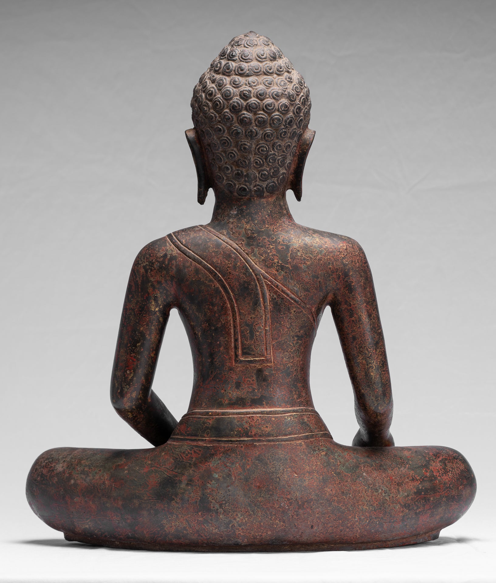 Estatua de Buda - Estatua de Buda de la Ilustración de Bronce Thai Thai de ANTIGUA - 47cm/19 "