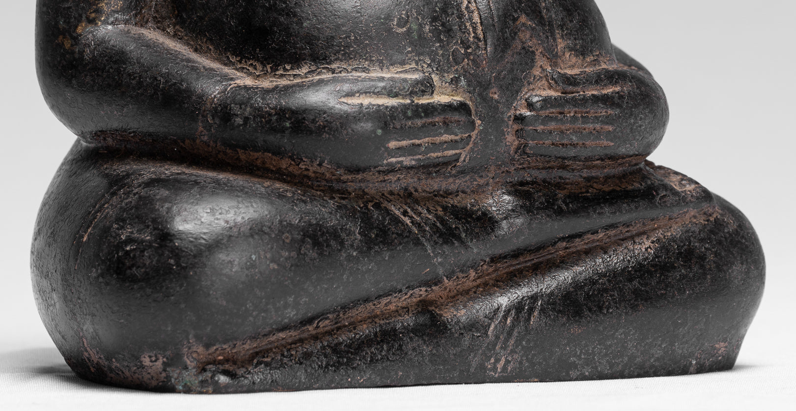 Buddha Statue-Antike Khmer Style Bronze Happy, Fat, Laughing Buddha Budai Statue-18cm/7 "