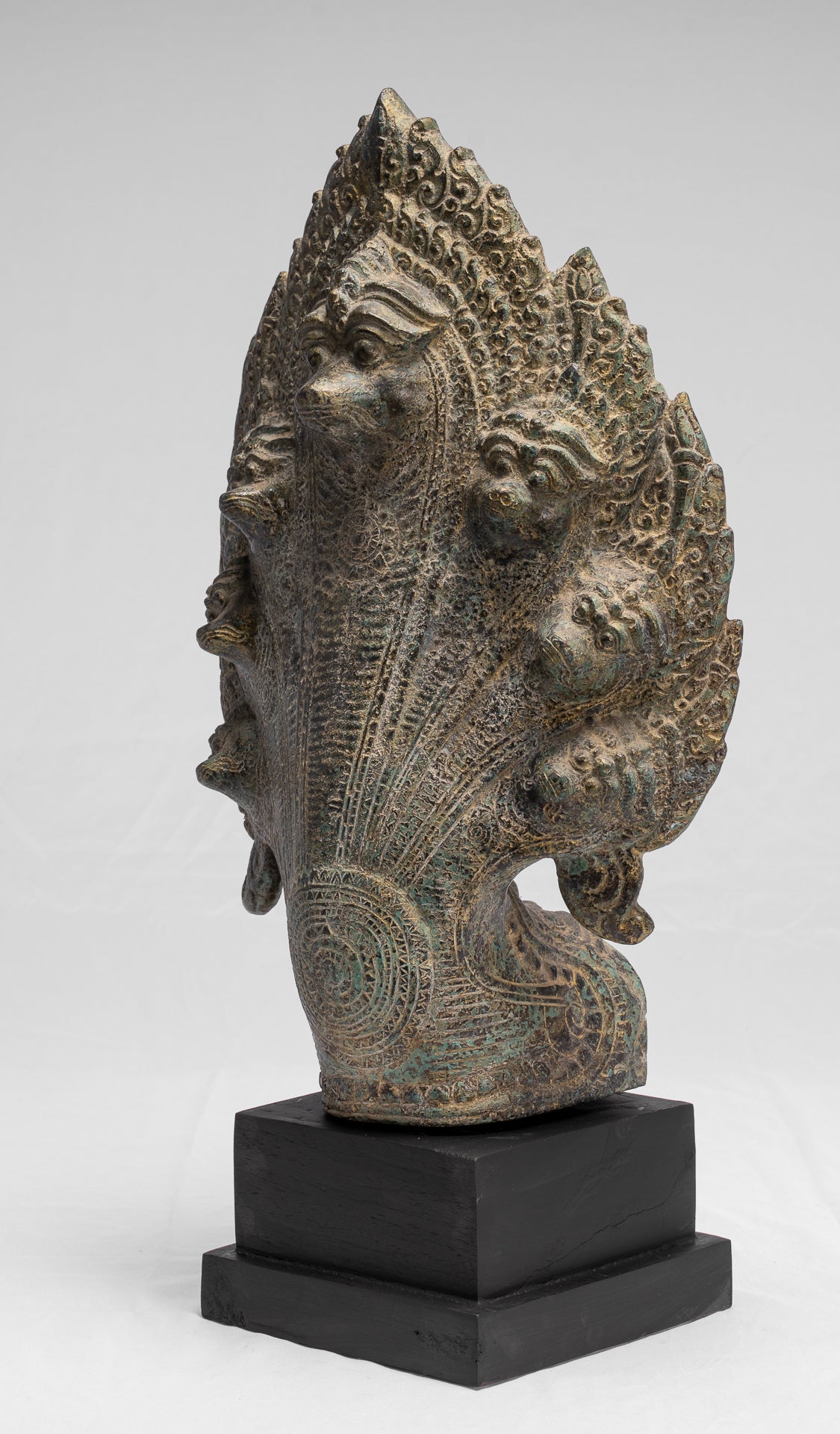 Naga Statue - Antique Khmer Style Bronze Protective Naga, Snake or Serpent Statue - 54cm/22"