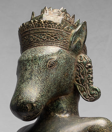 Kalkin Statue - Antique Khmer Style Standing Bronze Hayagriva Kalkin Horse of Vishnu - 82cm/33"