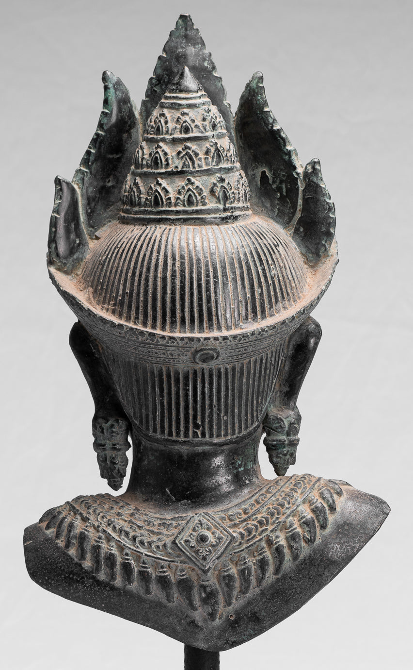 Apsara Statue - Antique Khmer Style Bronze Angkor Wat Apsara Torso or Angel Statue - 50cm/20"