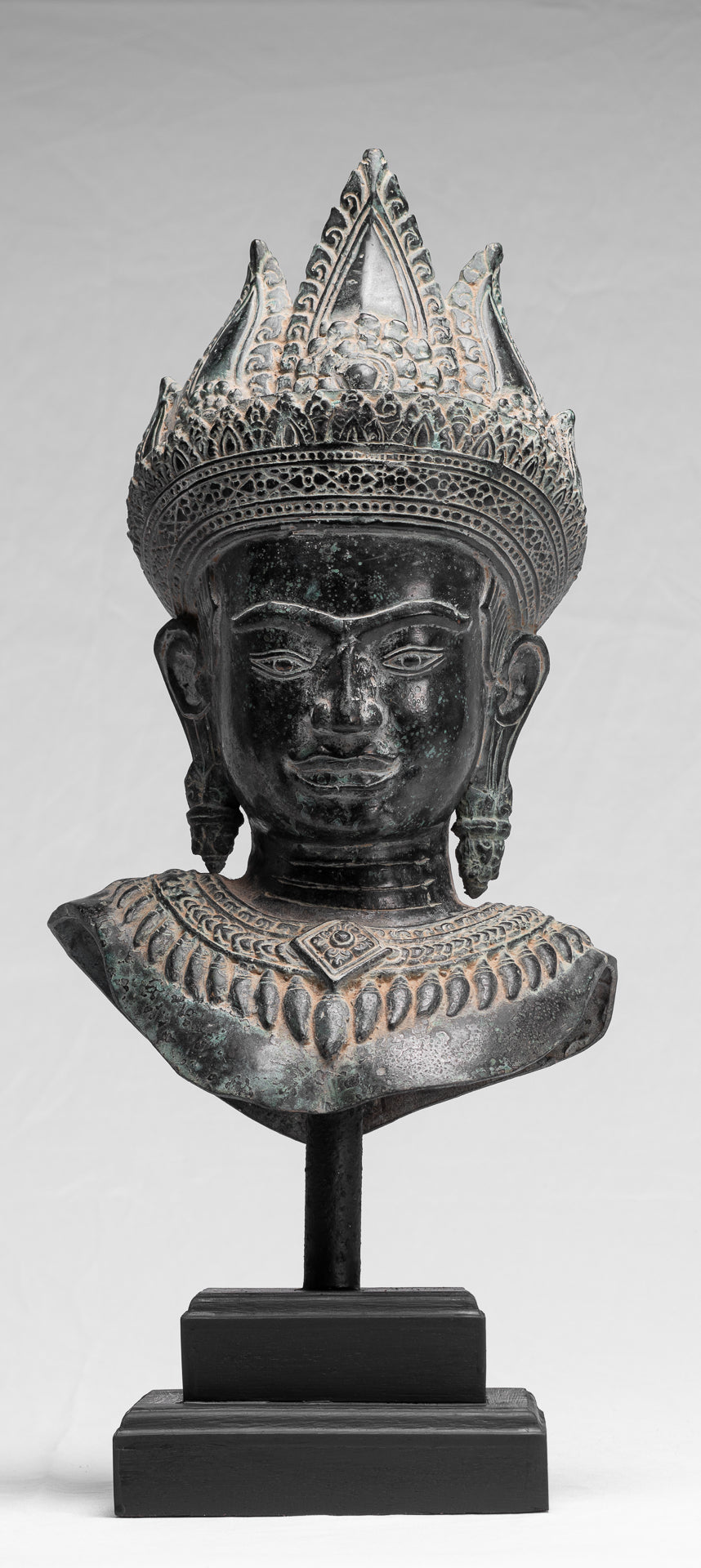 Apsara Statue - Antique Khmer Style Bronze Angkor Wat Apsara Torso or Angel Statue - 50cm/20"