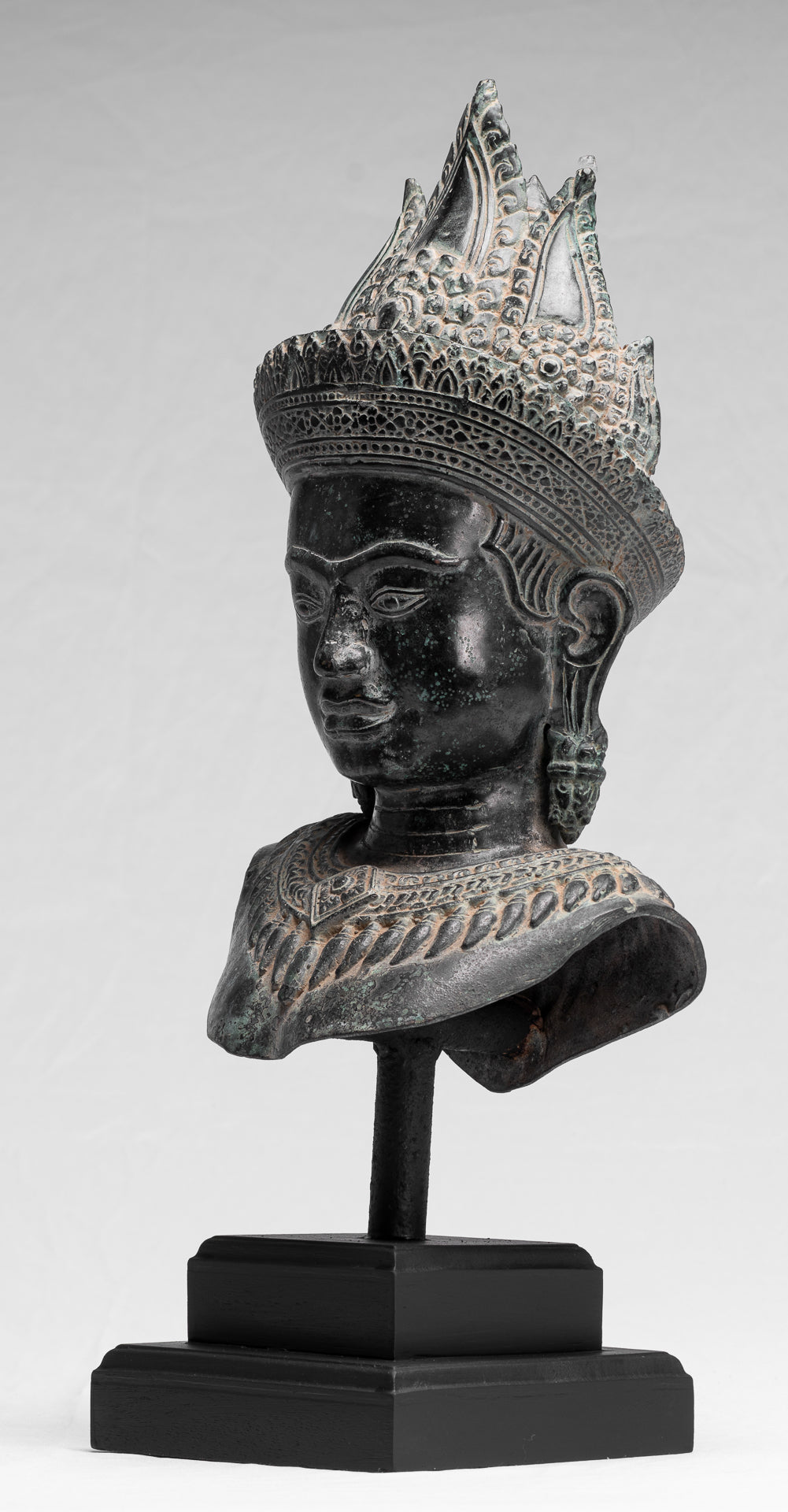 Apsara Statue - Antique Khmer Style Bronze Angkor Wat Apsara Torso or Angel Statue - 50cm/20"