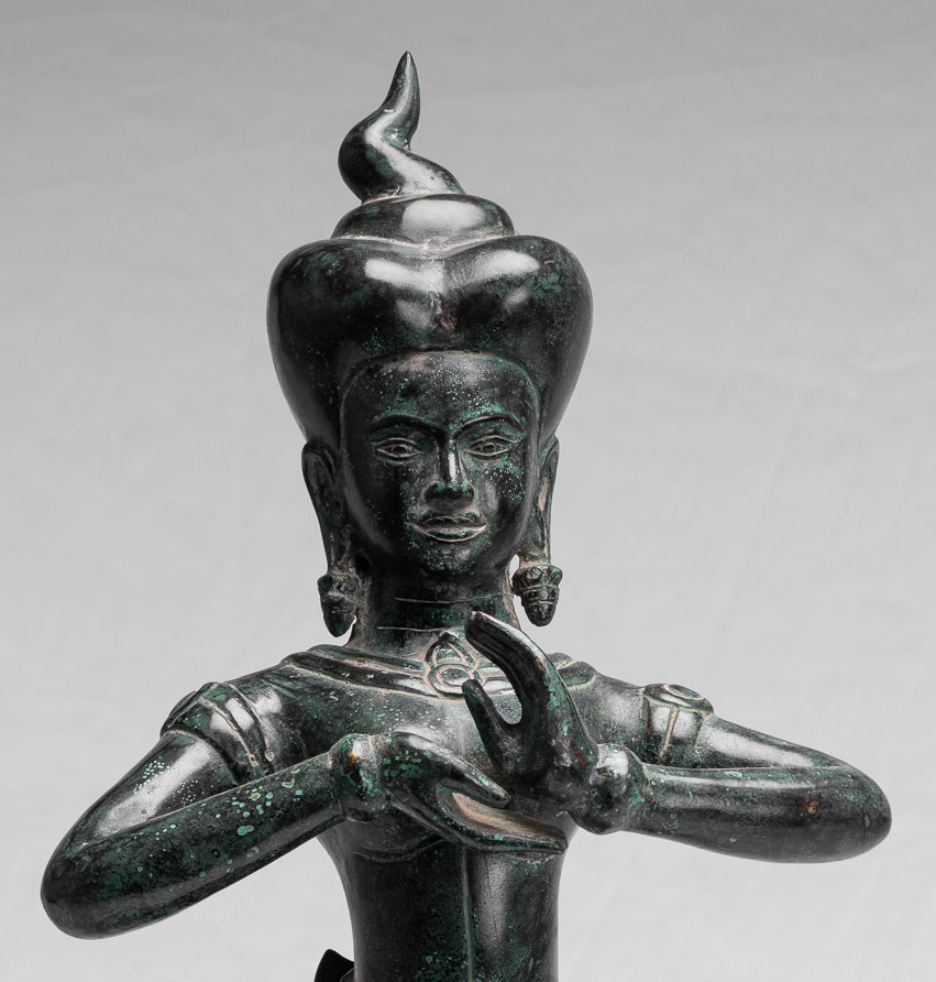 Antike Khmer Style Baphuon Bronze Dancing Apsara oder Angel Statue-54cm/22 "