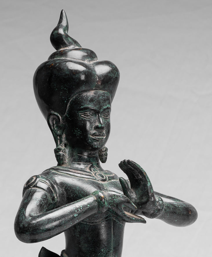 Antike Khmer Style Baphuon Bronze Dancing Apsara oder Angel Statue-54cm/22 "