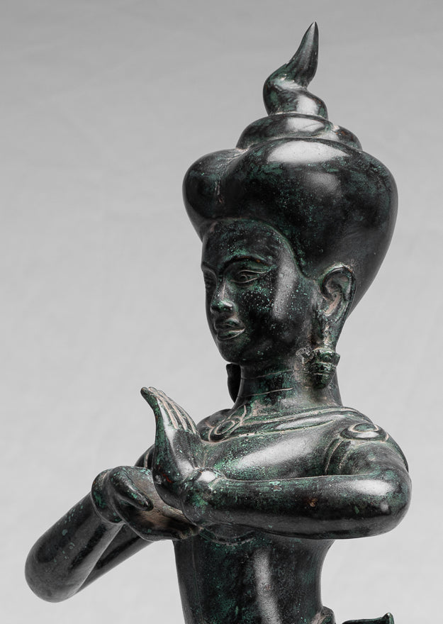 Antike Khmer Style Baphuon Bronze Dancing Apsara oder Angel Statue-54cm/22 "