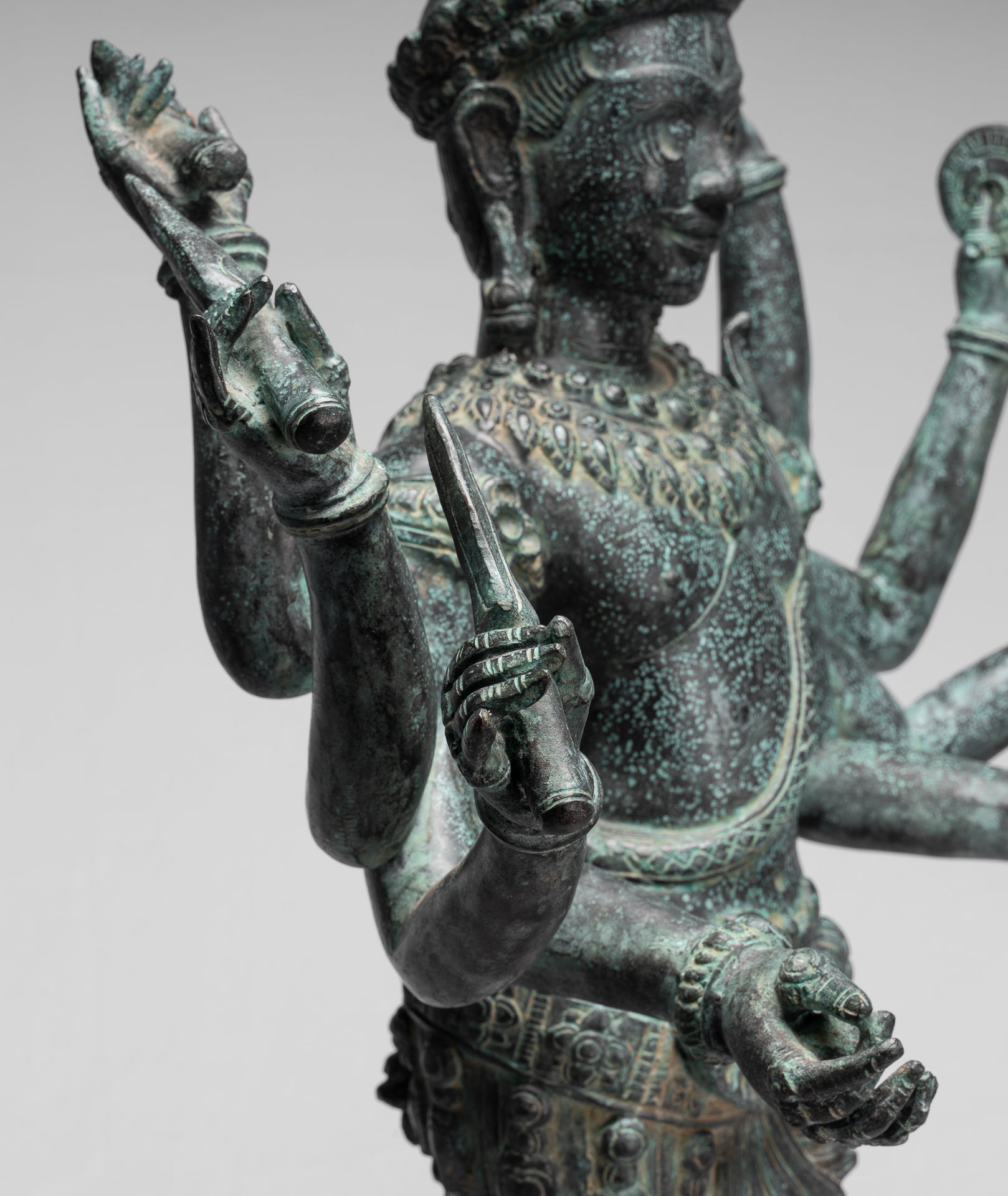 Estatua de Trimurti - Estatua de Trimurti Shiva Brahma Vishnu de estilo jemer antiguo - 95cm/38 "